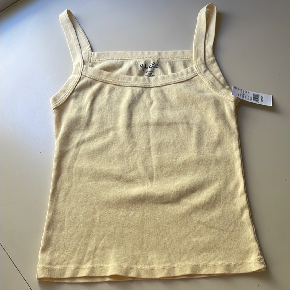 Brandy Melville Pale Yellow Square Neck Tank Top